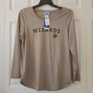 NBA Wizards Long Sleeve Shirt Large Sand Color Womens Scoop Neck NWT